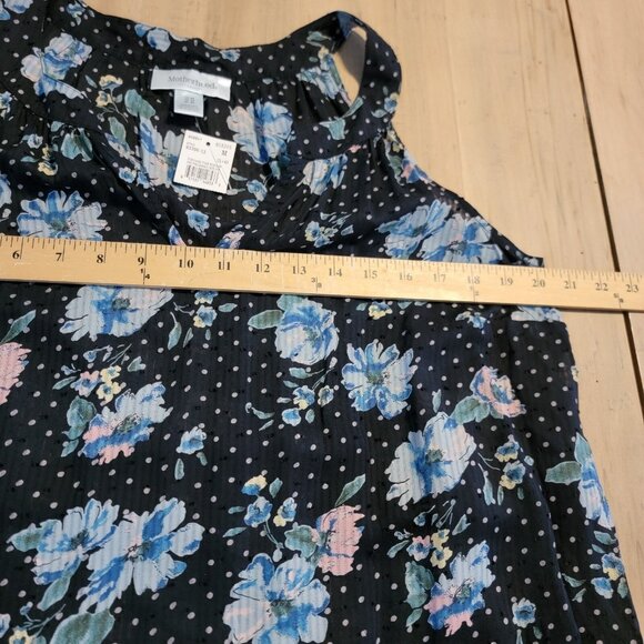 NWT Motherhood Maternity Top Floral Sleeveless‎ Belted Shirt Sz M NEW - Picture 8 of 10